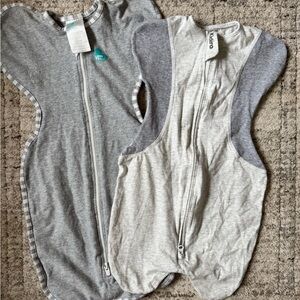 Ergonomic Grey Baby Sleep Sacks - Bundle Set of 2 love to dream + kidira brands